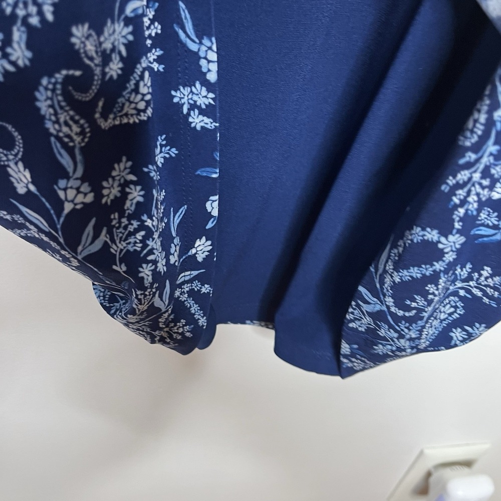 Ralph Lauren Floral Print Knit Sheath Dress Blue Womens Size 4 Career Work - Picture 5 of 7